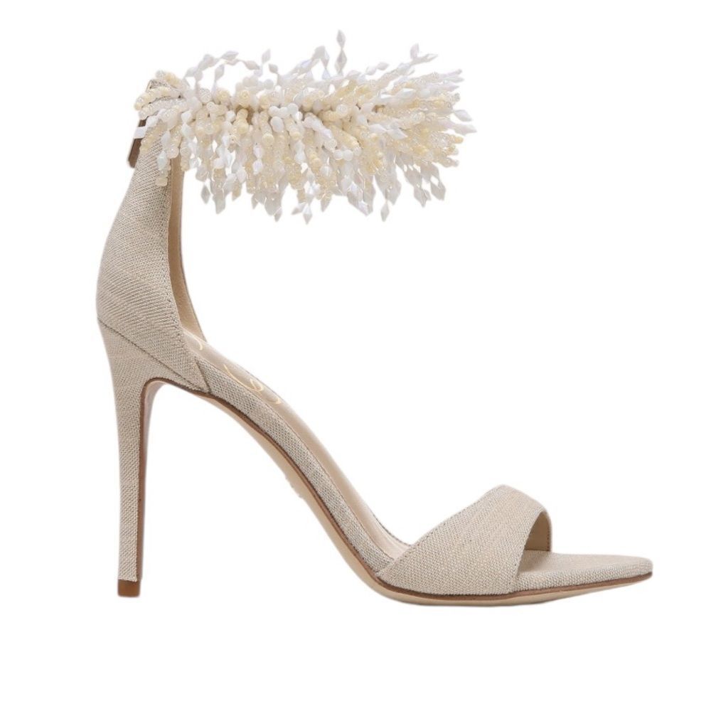 NWT SAM EDELMAN GILLIE ANKLE STRAP SANDAL HEELS WOMENS SIZE 7/8/9 *SPARKLY* - Picture 5 of 10